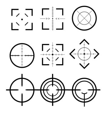 Hedefler ve hedef farklı simge kümesi. Hedef ve amaç, hedef ve hedef. Hedefler ve hedef farklı simge seti.