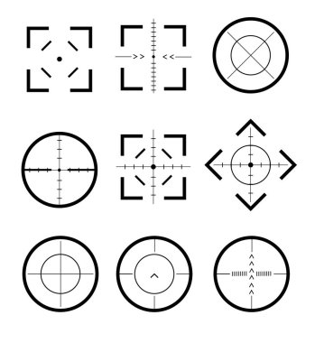 Hedefler ve hedef farklı simge kümesi. Hedef ve amaç, hedef ve hedef. Hedefler ve hedef farklı simge seti.