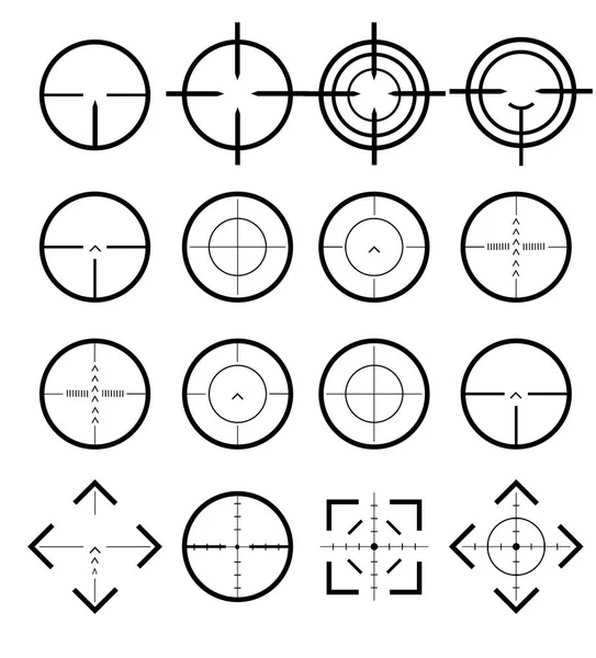 Diverso set di icone di obiettivi e destinazione. Mirare e mirare, mirare e mirare. Serie di icone diverse di obiettivi e destinazione . — Vettoriale Stock