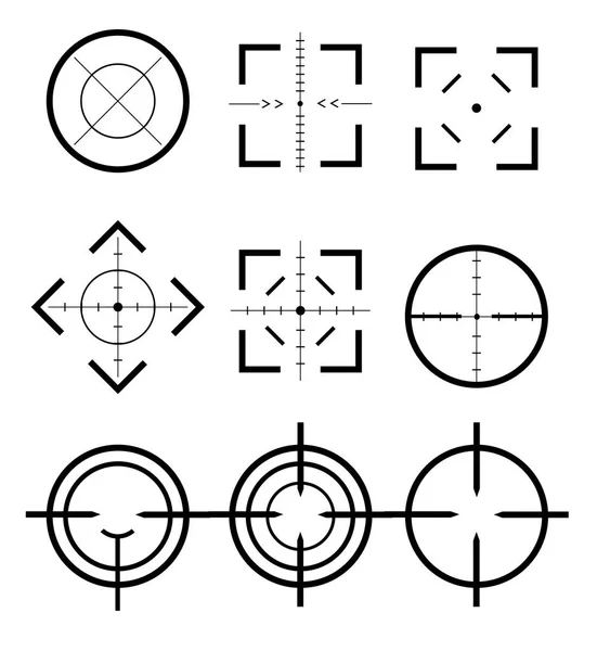 Diferente conjunto de iconos de objetivos y destino. Meta y apunte, apunte y apunte. Diferente conjunto de iconos de objetivos y destino . — Vector de stock