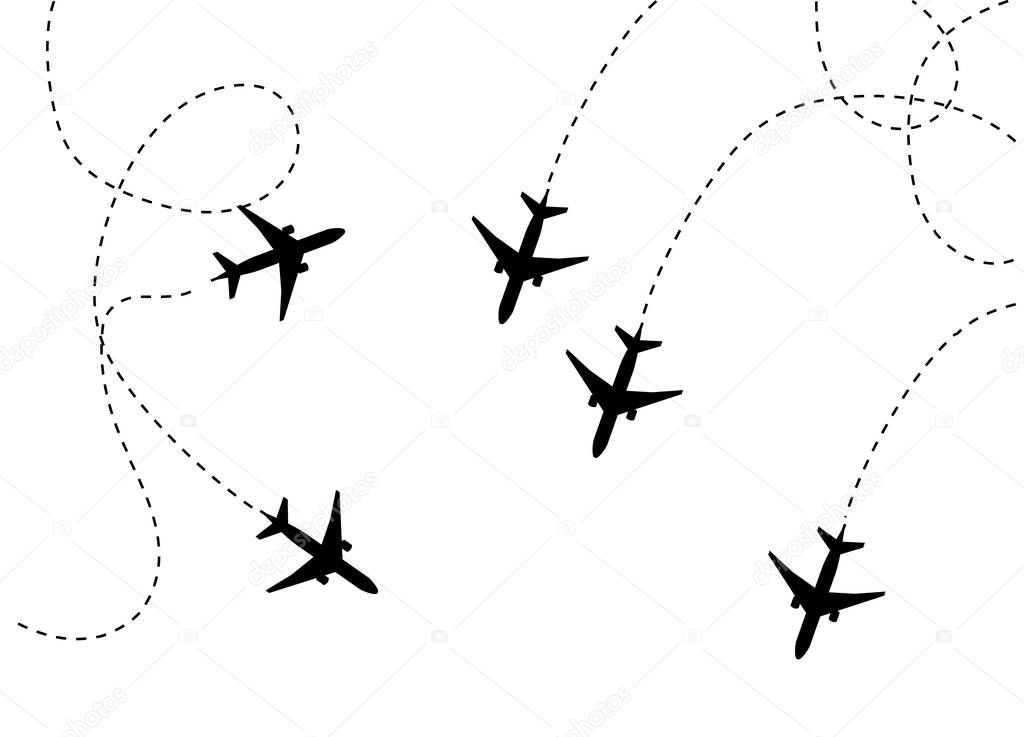 Plane icon vector flat illustration, pictogram isolated on white. V