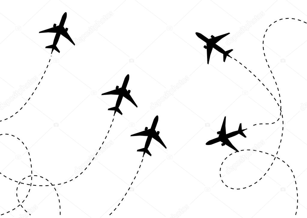 Plane icon vector flat illustration, pictogram isolated on white. V