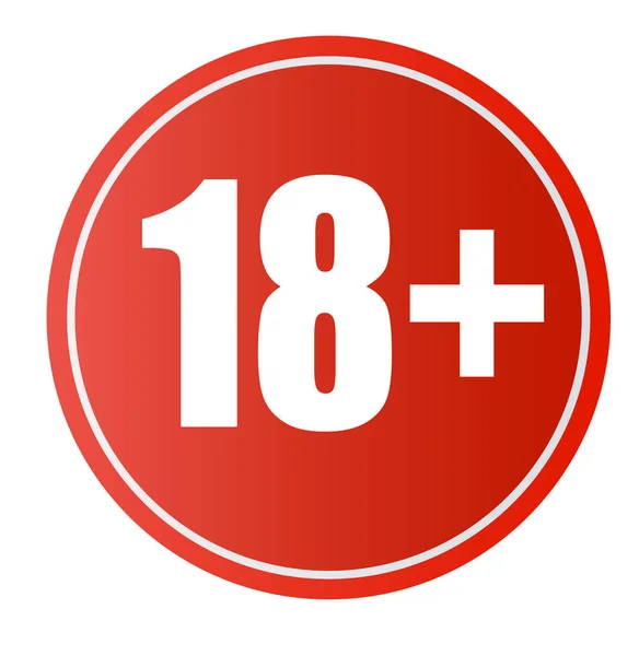 Under 18 years prohibition sign. adults only. Number eighteen in red crossed circle. symbols isolated on white background — 图库矢量图片