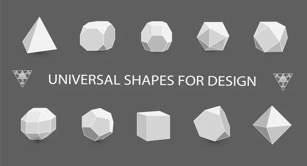 Set geometrie elementen vector geïsoleerd op achtergrond — Stockvector