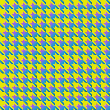 sarı ve mavi houndstooth pürüzsüz desen siyah ve beyaz