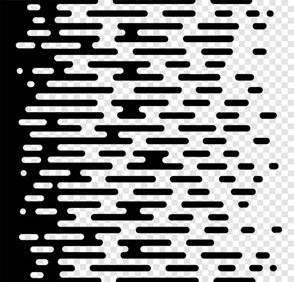 Vector Halftone Transição Abstract Wallpaper Pattern. Linhas arredondadas irregulares pretas e brancas sem costura Fundo para design moderno de site plana. - Vector — Vetor de Stock