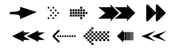 Set of black vector arrows. Arrow icon. Arrow vector icon. Arrow. Arrows vector collection — Stock Vector