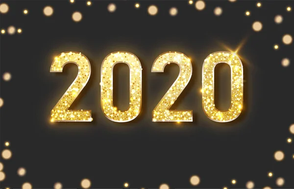 Boldog új évet 2020 banner. Golden Vector luxus szöveg 2020 boldog új évet. Arany ünnepi számok design. — Stock Vector