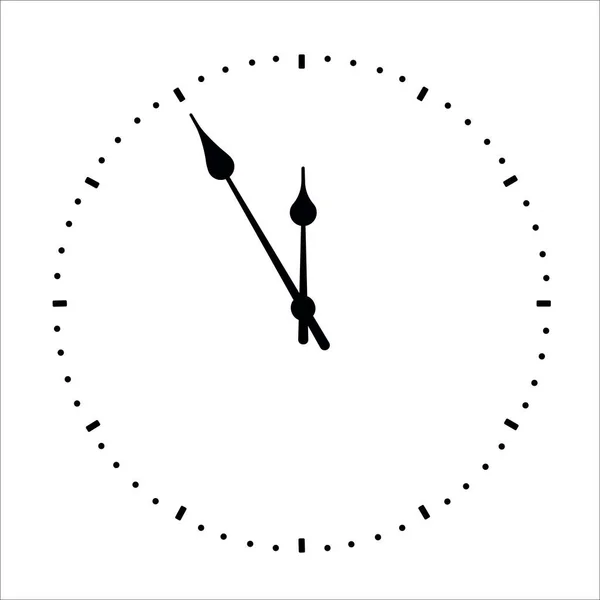 Reloj cara con sombra sobre fondo blanco. Ilustración vectorial — Vector de stock