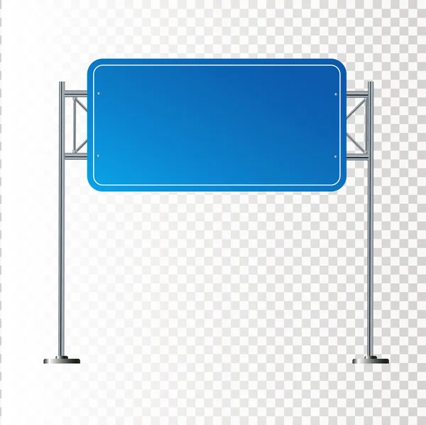 Estrada lateral sinal azul em branco. ilustração 3d isolado no fundo branco — Vetor de Stock