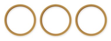 Tahta vektör fotoğraf çerçevesi koleksiyonu. Resim veya metin için 3B çerçeve tasarım vektörü