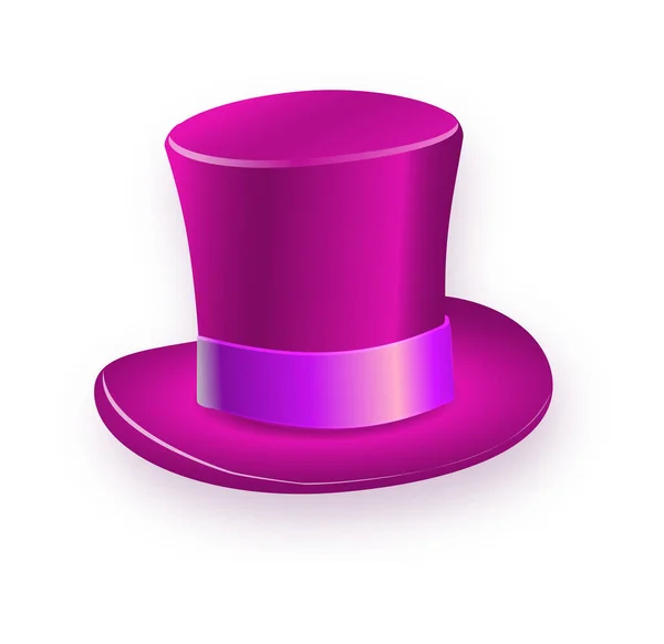 Grand chapeau violet cylindre avec couleur arc-en-ciel. — Image vectorielle