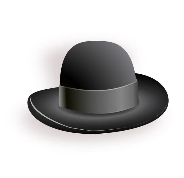 Chapeau noir avec ruban noir. Chapeau magique. — Image vectorielle