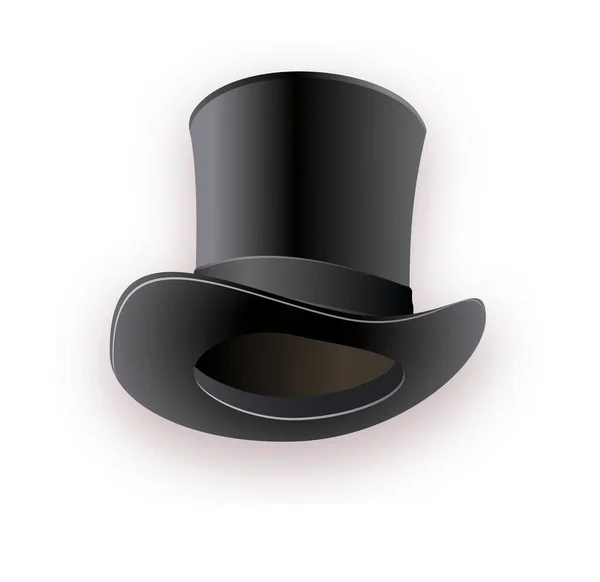 Chapeau cylindre noir avec ruban noir. Chapeau magique. — Image vectorielle