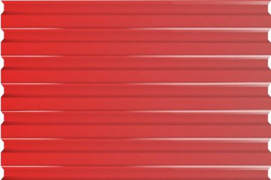 Çitler, duvarlar, çatılar için galvanize demir kırmızısı. Evin yuvarlak metal çatı kaplamasını yenilemiş. Profilli çarşaf. Vektör illüstrasyonu