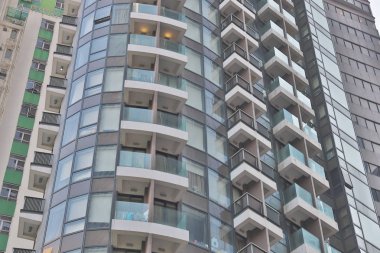 Evdeki uzun boylu apartmanlar Wan Chai