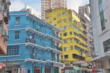 Hong Kong eski tarzı ev mavi ev dış