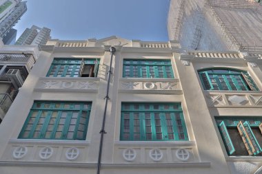 Hong Kong eski tarzı ev mavi ev dış