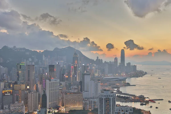 香港城市景观及维多利亚港 — 图库照片
