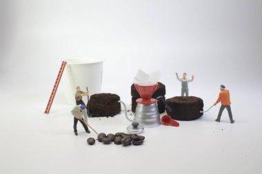 kahve fasulyesi, seçici odak ile çalışan bir kişi