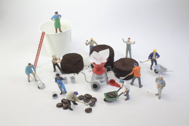 kahve fasulyesi, seçici odak ile çalışan bir kişi