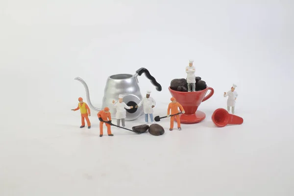 Das Kaffeemaschinen Team Makrofoto — Stockfoto