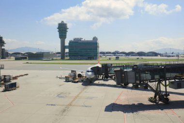 Orta Saha kalabalık Chek Lap Kok Havalimanı