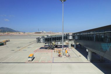 Orta Saha kalabalık Chek Lap Kok Havalimanı