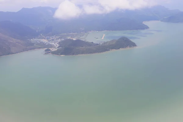 Θέα Από Αεροπλάνο Του Χονγκ Κονγκ Πόλη Scape — Φωτογραφία Αρχείου