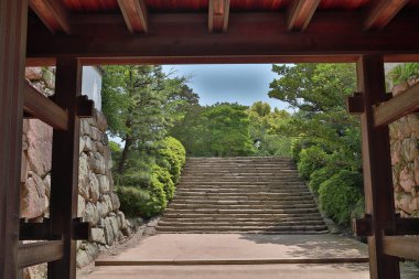 Okayama Castle Japonya 'da kale Kulesi