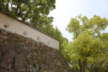 Okayama Kalesi ve kanal Okayama City.