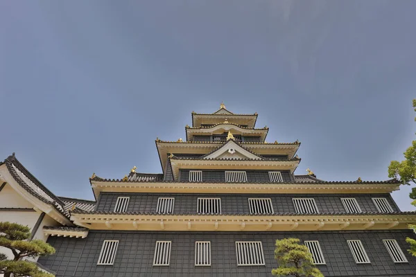 Οκαγιάμα Κάστρο Και Κανάλι Στην Πόλη Οκαγιάμα — Φωτογραφία Αρχείου