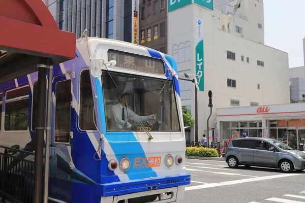 Tramvay Okayama sokak City, Japonya