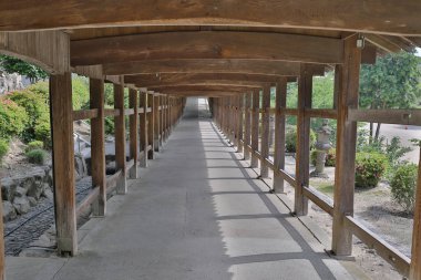 Okayama 'daki ünlü Kibitsu Jinja tapınağında.