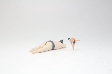 Sumo güreşçisi geleneksel rafa bir rakam