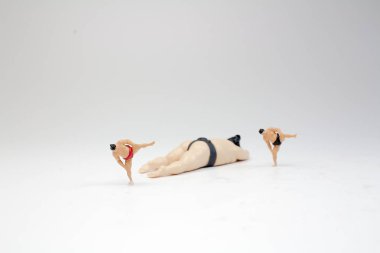 Sumo güreşçisi geleneksel rafa bir rakam