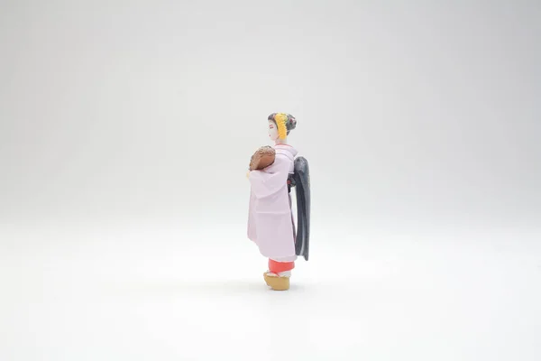 Pequeña Figura Muñeca Tradicional Japonesa — Foto de Stock