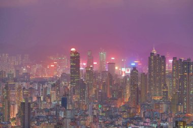 Batı Kowloon Hong Kong kentsel görünümü