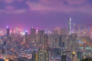 Batı Kowloon Hong Kong kentsel görünümü