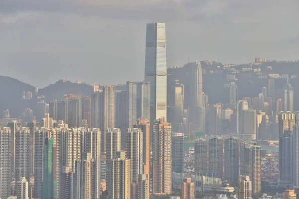 Centro Hong Kong Alta Densità Zona Povera — Foto Stock