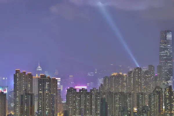 Noci Hongkongu Symfonii Světel — Stock fotografie