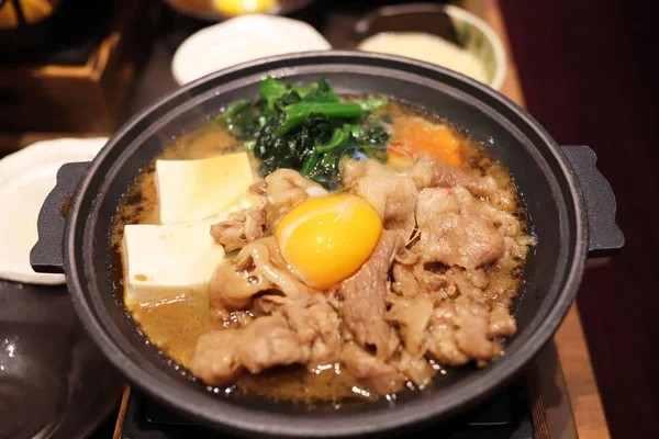 Cuisine Japonaise Hot Pot Avec Beed — Photo