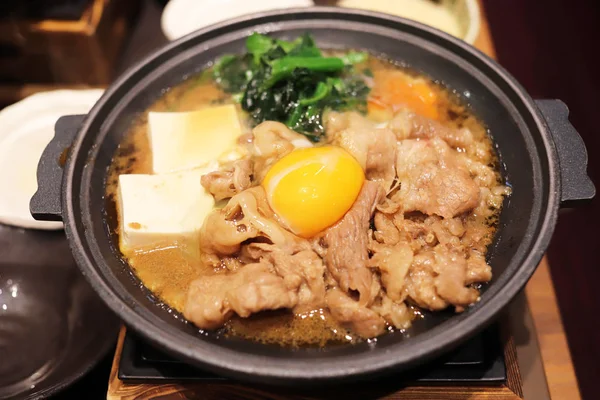 Japon Mutfağı Sıcak Pot Beed Ile — Stok fotoğraf
