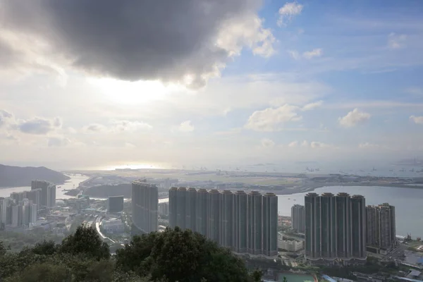 Een Uitzicht Por Kai Shan Van Tung Chung Town — Stockfoto