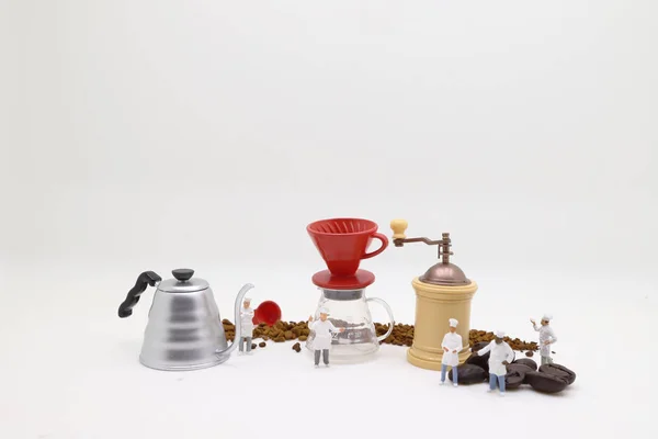 the tiny figure of Professional coffee maker