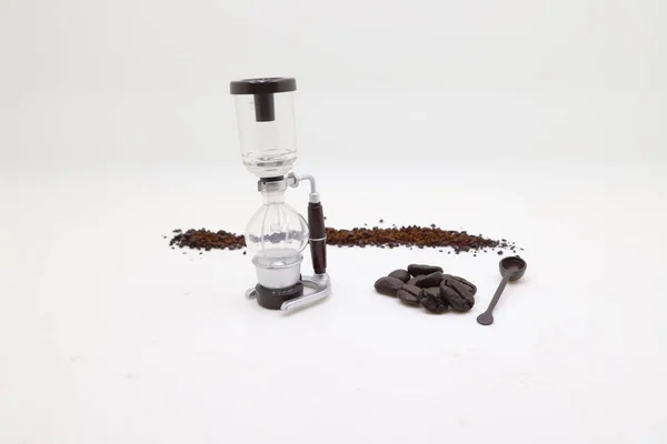 Minuscola Figura Della Caffettiera Professionale — Foto Stock