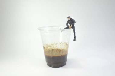 Şekil kahve için dalış için hazır alay