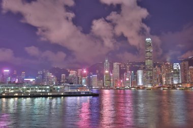 kısa bir süre sonra günbatımı manzarası hong kong görünümünü.