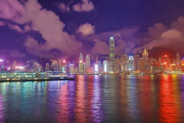 kısa bir süre sonra günbatımı manzarası hong kong görünümünü.