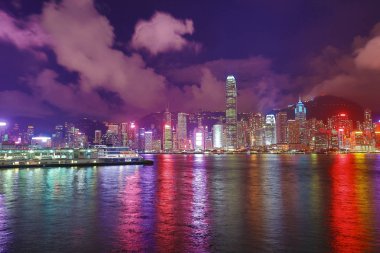 kısa bir süre sonra günbatımı manzarası hong kong görünümünü.